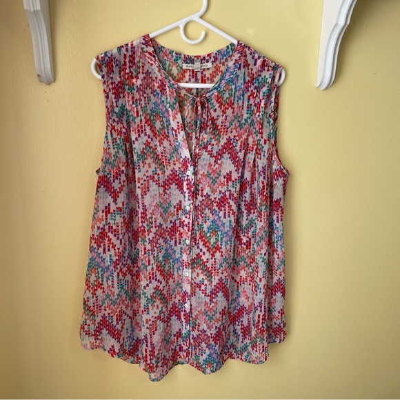 Daniel Rainn Women’s Size 1X multi colored sleeveless top - Picture 1 of 7